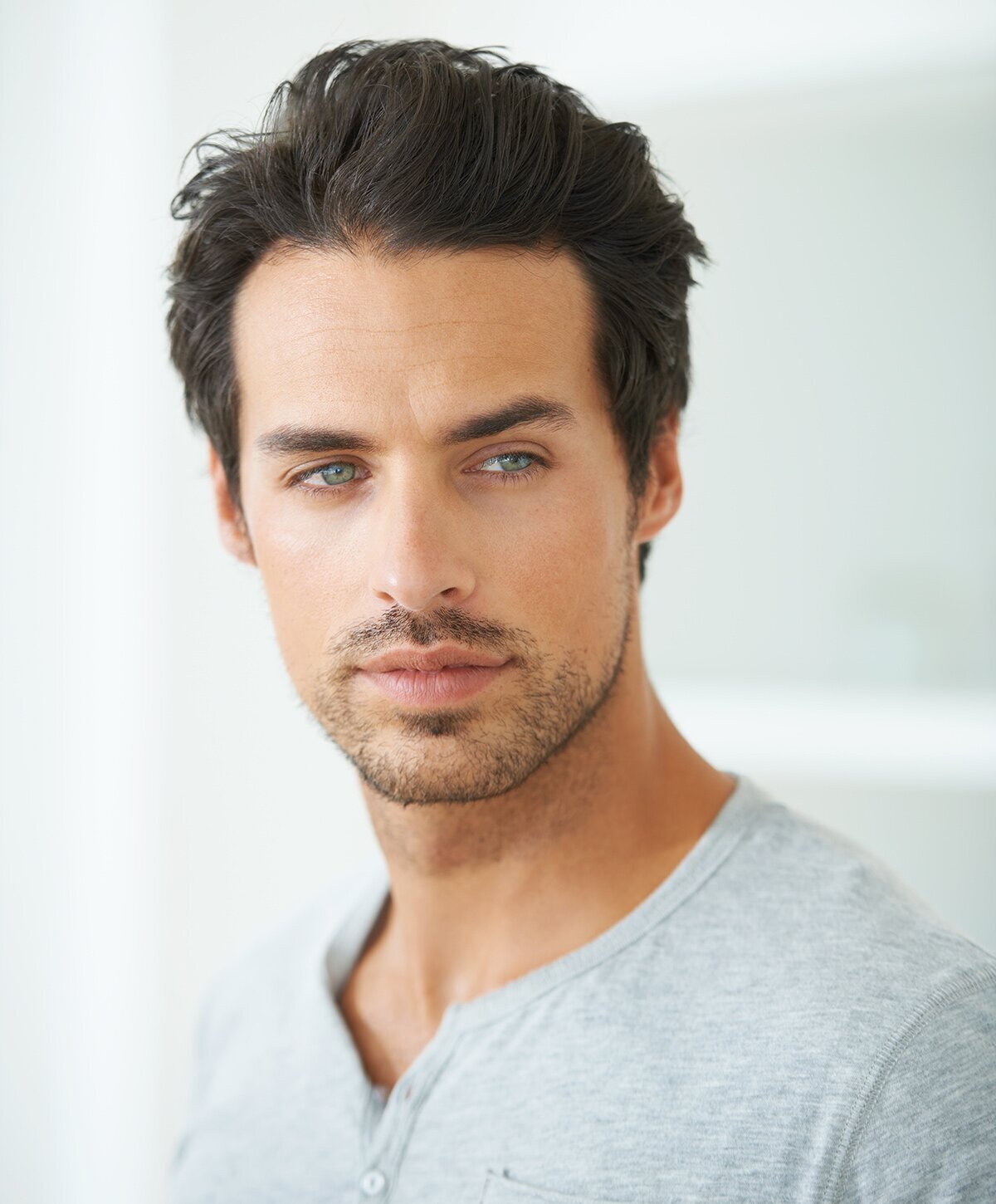 Grand Rapids mens skincare model with black hair